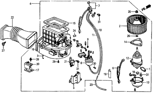 1985 Honda Prelude Motor Assembly Diagram for 39430-SB0-003