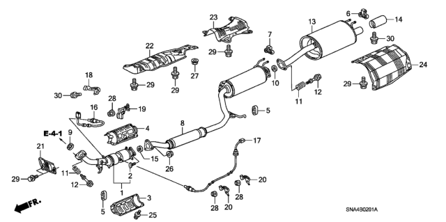 2008 Honda Civic Exhaust Pipe - Muffler (2.0L) Diagram