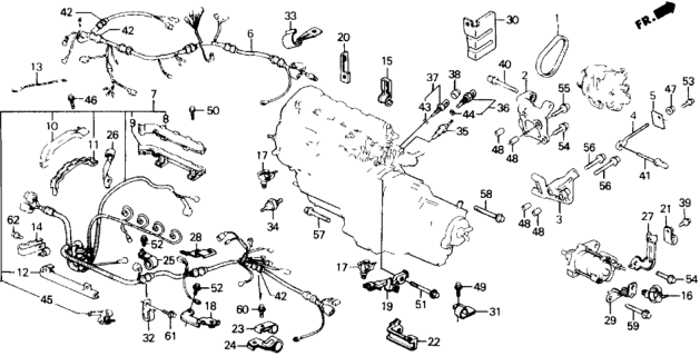 1991 Honda Prelude Engine Sub Cord - Clamp Diagram