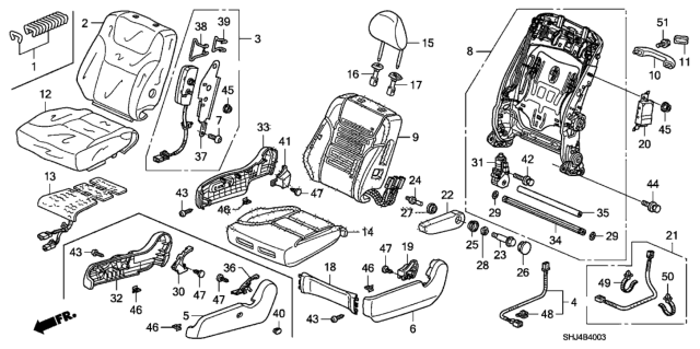 2010 Honda Odyssey Cord, FR. Seat OPDS Diagram for 81162-SHJ-A41