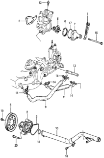 1982 Honda Prelude Hose, Bypass Outlet Diagram for 19508-PB3-000
