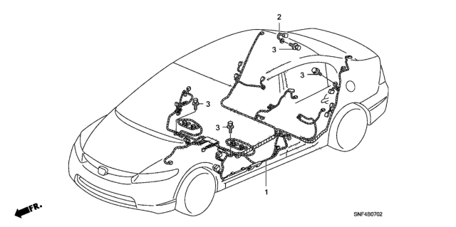 2009 Honda Civic Wire Harness, Floor Diagram for 32107-SNF-A02