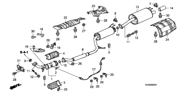 2011 Honda Civic Exhaust Pipe - Muffler (2.0L) Diagram