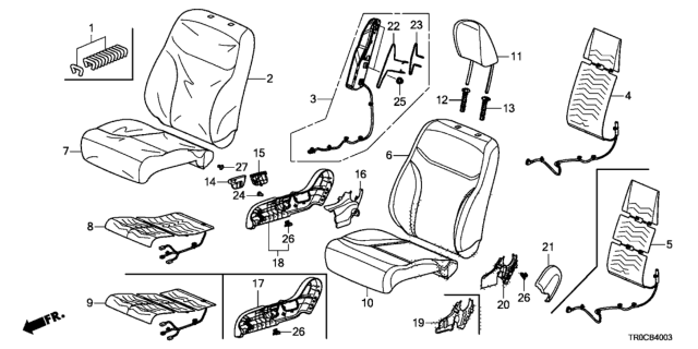2015 Honda Civic Cover Set, Passenger Side Trim (Graphite Black) (Side Airbag) Diagram for 04811-TR3-V40ZC