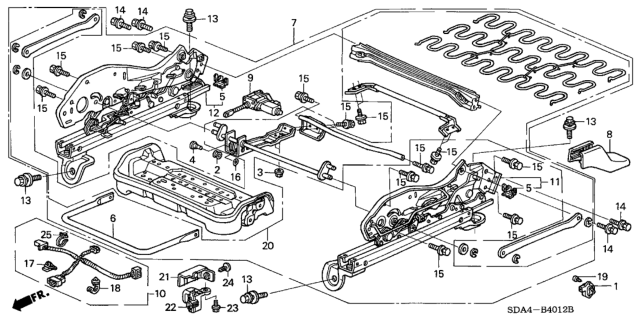 2004 Honda Accord Adjuster, L. Slide (Inner) Diagram for 81670-SDA-A41