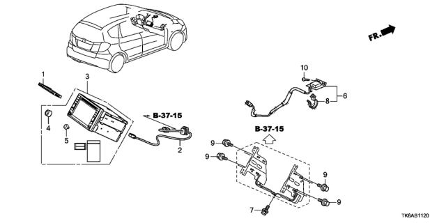 2013 Honda Fit Navigation Assy,Base(Ka) Diagram for 39541-TK6-A12ZA