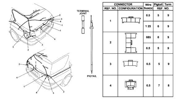 1994 Honda Accord Connector (2P 090 M) Diagram for 04321-ST5-305