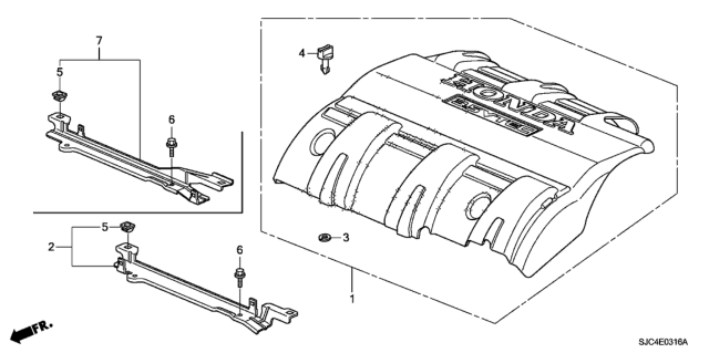 2012 Honda Ridgeline Cover Assembly, Engine Diagram for 17121-RJE-A11