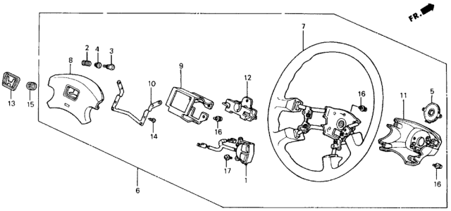 1991 Honda Civic Wheel, Steering (Black) Diagram for 78510-SH4-A13ZA