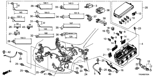 2013 Honda Civic Wire Harness, Engine Room Diagram for 32200-TR2-A11