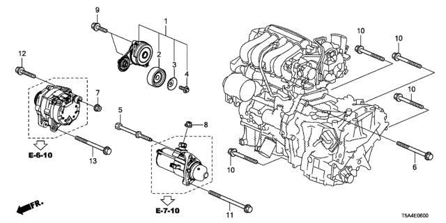 2018 Honda Fit Tensioner, Auto Diagram for 31170-50Z-G01