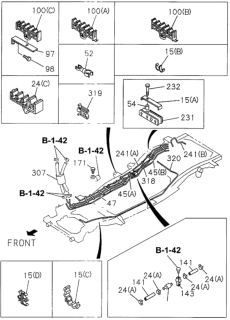 1997 Honda Passport Fuel Piping - Clips Diagram 1