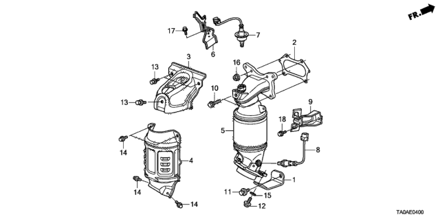 2012 Honda Accord Cover, Chamber Diagram for 18120-R40-A00