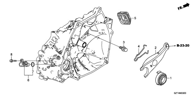 2011 Honda CR-Z MT Clutch Release Diagram