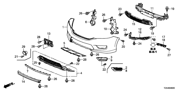 2013 Honda Accord Side Duct R,FR Bu Diagram for 71108-T2A-A00