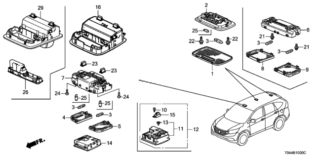 2015 Honda CR-V Unit Assy*YR449L* Diagram for 36600-TE0-A22ZE