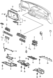 1983 Honda Accord Cap, Instrument Panel Side *YR62L* (PROPER BROWN) Diagram for 66149-SA5-000ZF
