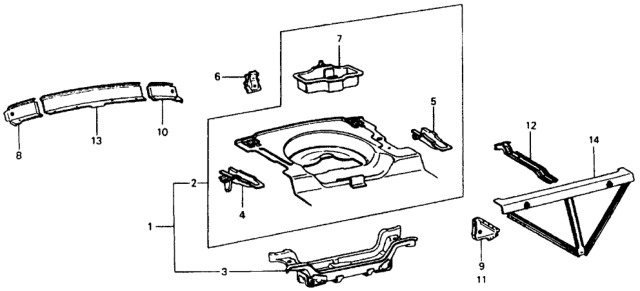 1977 Honda Civic Body Structure Components Diagram 5