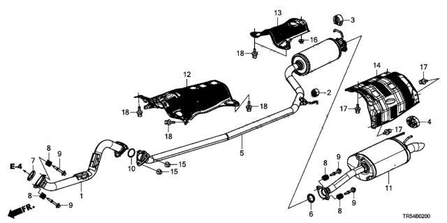 2013 Honda Civic Exhaust Pipe - Muffler Diagram