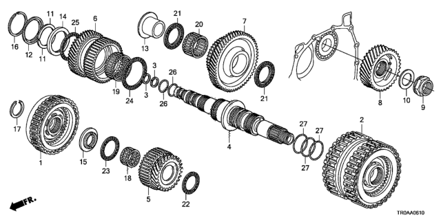 2013 Honda Civic AT Secondary Shaft - Clutch (Low/2nd-4th) Diagram