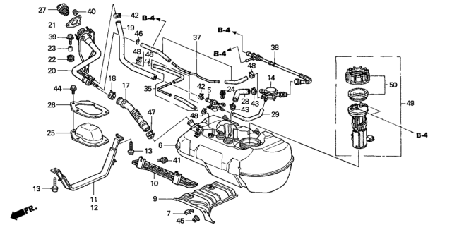 2000 Honda Insight Tube, Vent Return Diagram for 17702-S3Y-A00