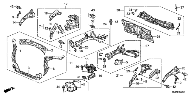 2014 Honda Odyssey Extension Set, R. Diagram for 04694-TK8-A10ZZ