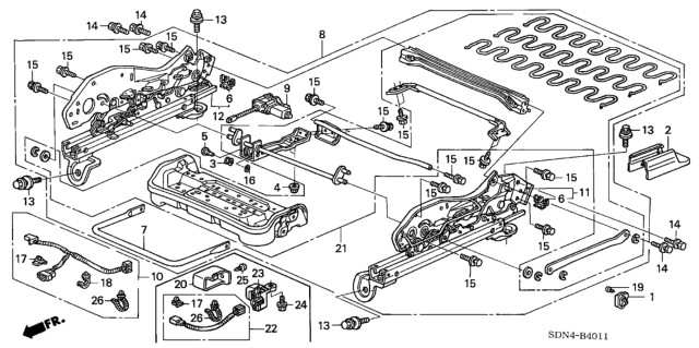 2003 Honda Accord Adjuster, L. Slide (Outer) Diagram for 81660-SDN-A31