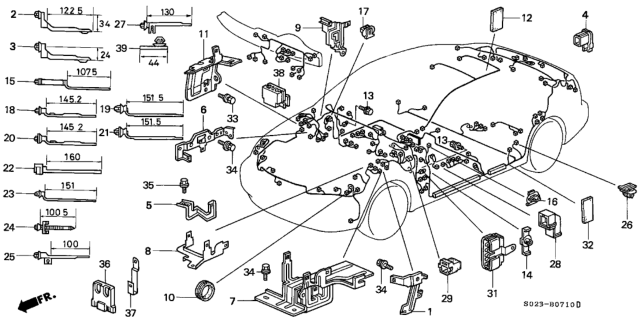 2000 Honda Civic Bracket, Cable Diagram for 32411-S04-010
