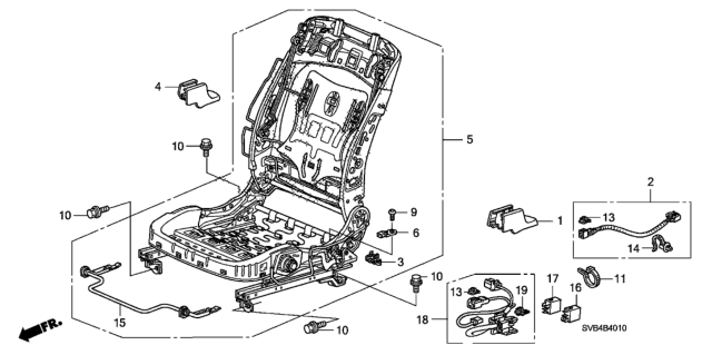 2011 Honda Civic Front Seat Components (Driver Side) Diagram