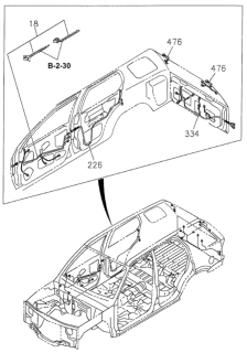 1998 Honda Passport Wire Harness, R. Hatch Glass Diagram for 8-97124-987-2