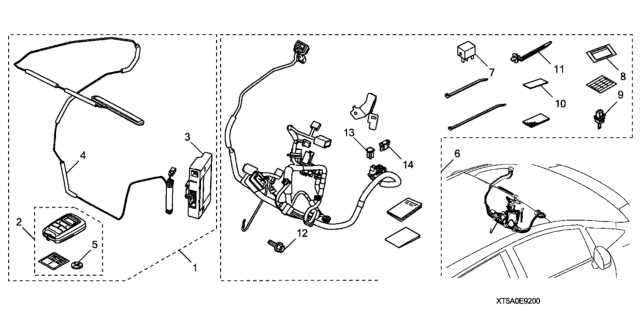 2015 Honda Fit Remote Engine Starter & Attachment Kit Diagram
