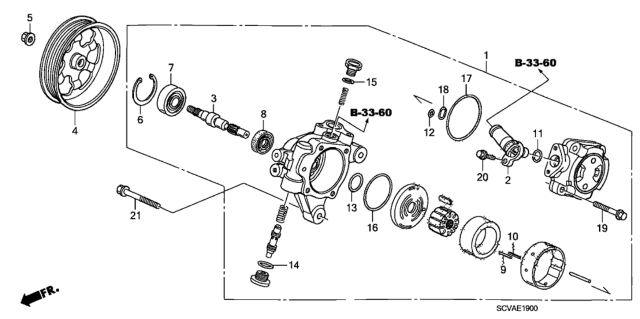 2009 Honda Element Power Steering Pump, Reman Diagram for 06561-PZD-506RM