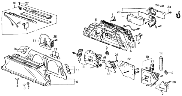 1985 Honda Civic Speedometer Components (NIPPON SEIKI) Diagram
