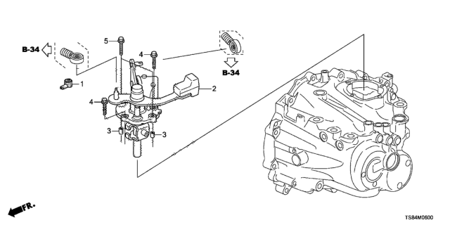 2012 Honda Civic MT Shift Arm - Shift Lever (1.8L) Diagram