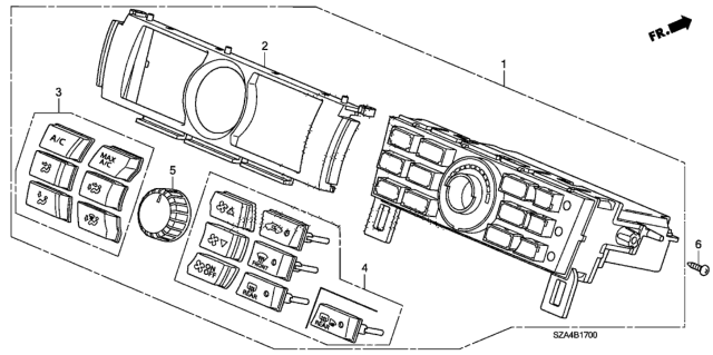 2012 Honda Pilot Knob Assy. B *NH608L* (GUN METALLIC) Diagram for 79503-SZA-A11ZA