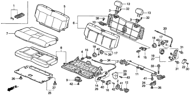 1998 Honda Odyssey Grip, RR. Seat-Back *NH293L* (SEAGULL GRAY) Diagram for 82137-SX0-000ZE