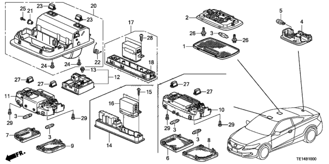 2012 Honda Accord Switch Assembly, S (Warm Gray) Diagram for 35830-TA0-A11ZA