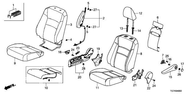 2020 Honda Pilot Cover, R. Outer-Reclining (Outer) *NH836L* (WISTERIA LIGHT GRAY) Diagram for 81238-TG7-A01ZC