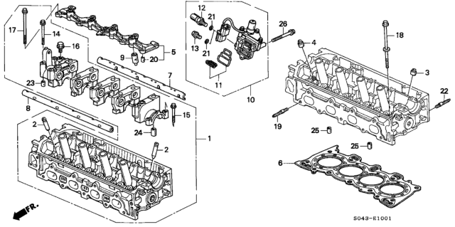 1997 Honda Civic Cylinder Head (V-TEC) Diagram