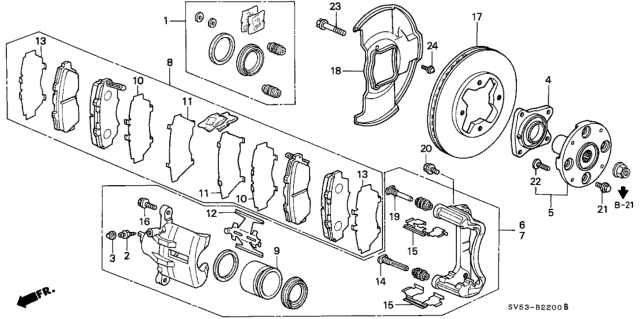 1995 Honda Accord Front Brake Diagram