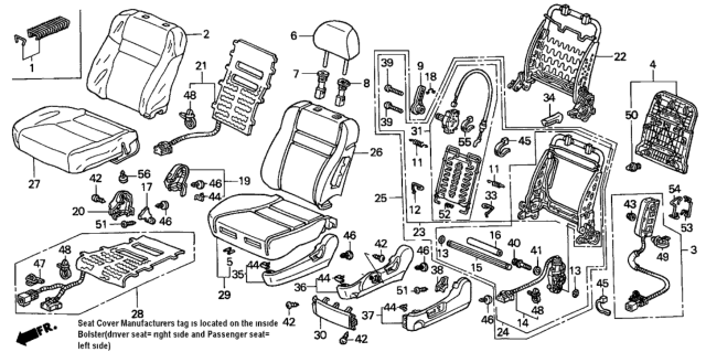 2004 Honda Accord Cover, Left Front Seat-Back Trim (Ivory) Diagram for 81521-SDC-A21ZC