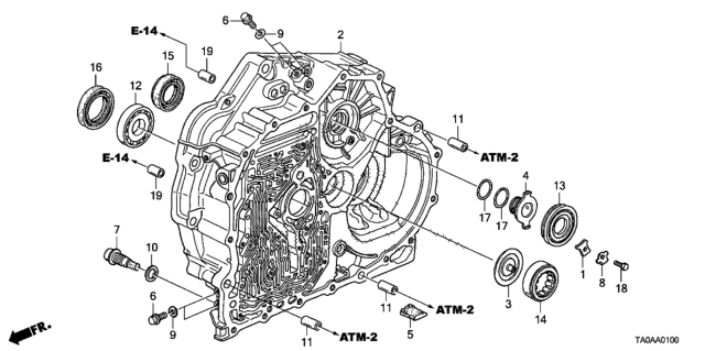 2012 Honda Accord AT Torque Converter Case (L4) Diagram