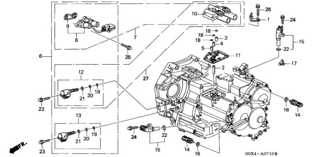 2001 Honda Odyssey Pipe (8X26) Diagram for 22760-P7Z-000