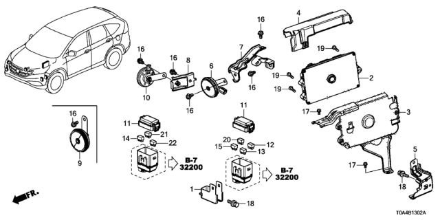 2015 Honda CR-V Cover,Ecu Diagram for 37823-5LA-A00