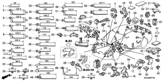 2004 Honda Accord Stay C, Engine Harness Diagram for 32746-RAA-A00