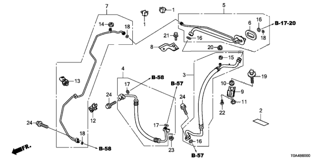 2014 Honda CR-V A/C Hoses - Pipes Diagram