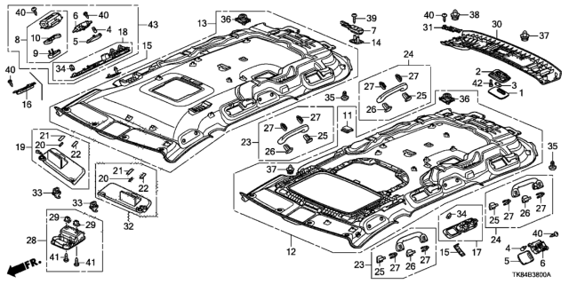 2014 Honda Odyssey Base (Warm Gray) Diagram for 34252-S5A-003ZT