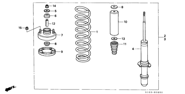 2001 Honda CR-V Shock Absorber Assembly, Right Front Diagram for 51601-S10-A31