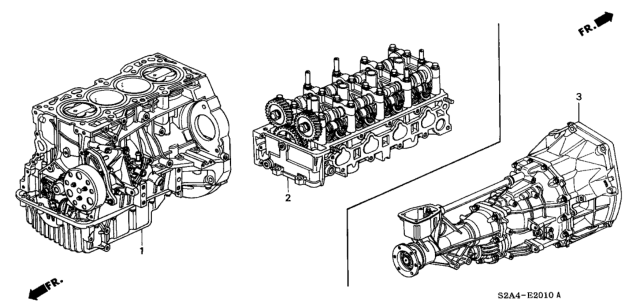 2004 Honda S2000 Engine Assy., Block (W/O Water Pump) Diagram for 10002-PZX-A01