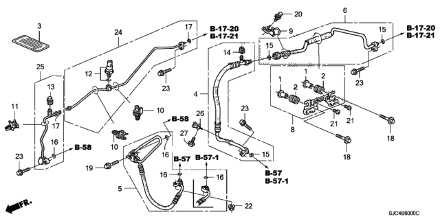 2013 Honda Ridgeline Clamp, Receiver Pipe Diagram for 80381-SV7-A01